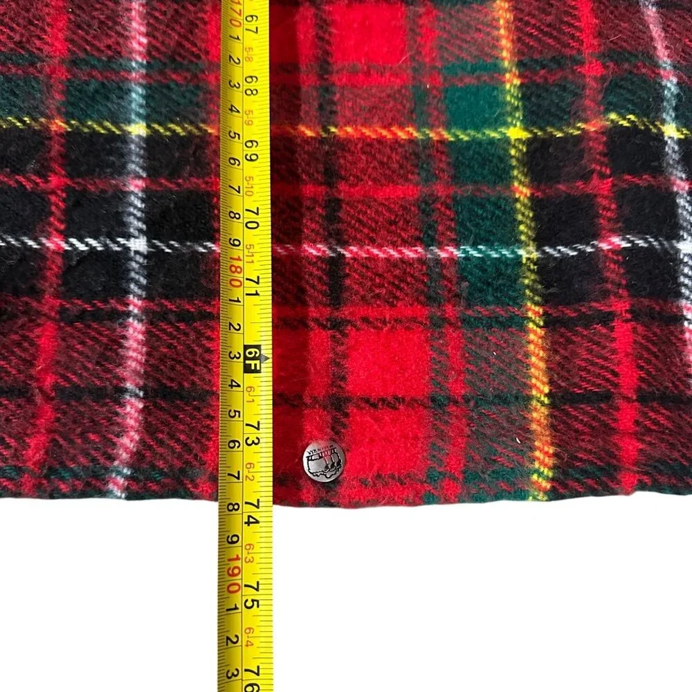 Vintage Tennessee Woolen Mills Red Plaid Stadium Blanket Acrylic USA Snuggle